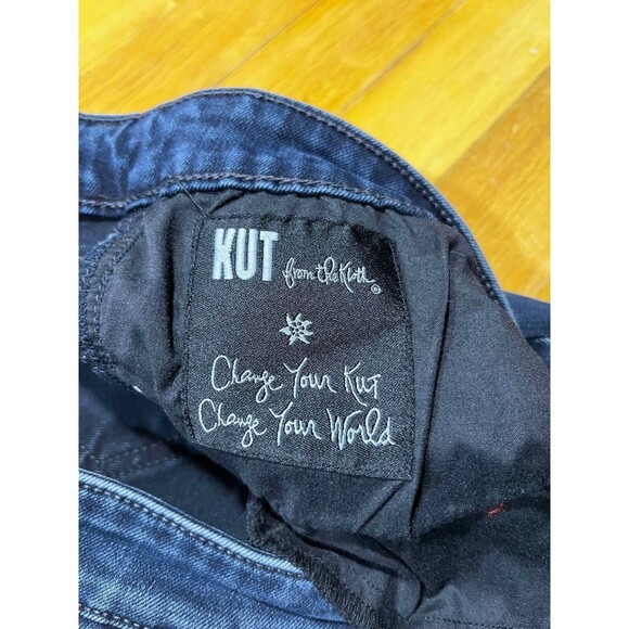 Kut From The Kloth Jeans Womens 10 Straight Blue Distressed Denim Grunge Casual - Picture 6 of 10
